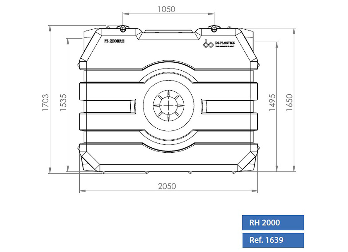 FOSSE SEPTIQUE PE RECTANGULAIRE 2000L