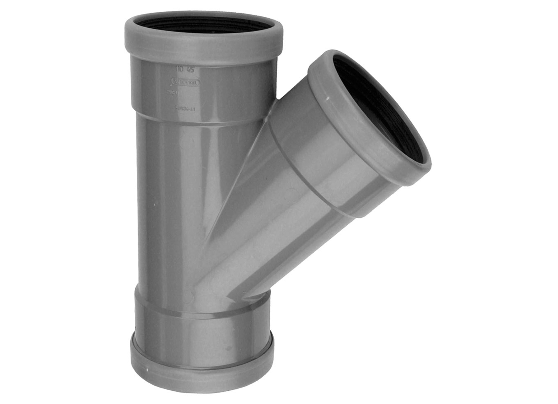 PVC T BENOR SN4 GRIS 45° 3XMANCHON Ø200
