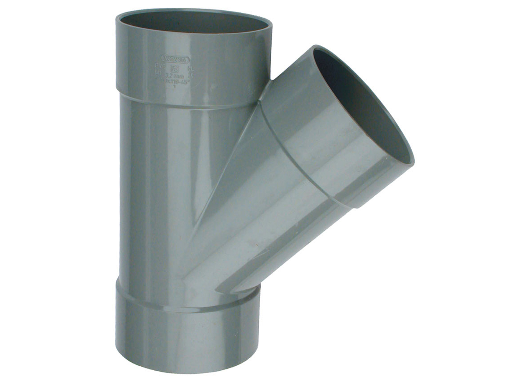 PVC T BENOR GRIS 45° 3XMANCHON Ø90