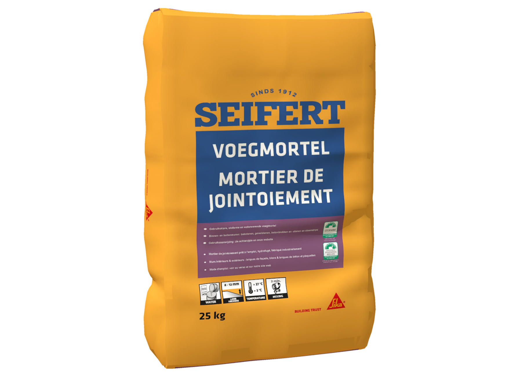 SEIFERT GEKLEURDE VOEGMORTEL 917 LICHT-CREME 25KG