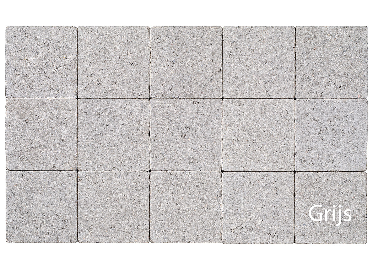 KLINKER IN-LINE GETROMMELD 20X20X6 GRIJS