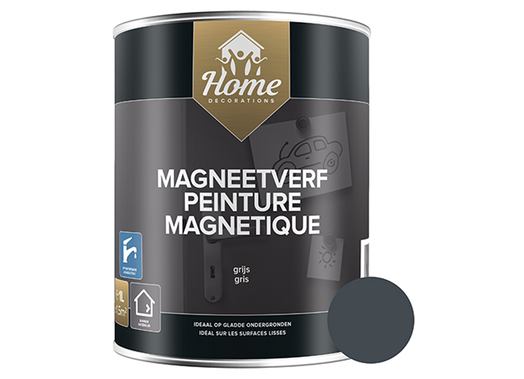 HOME DECORATIONS PEINTURE MAGNETIQUE GRIS 1L