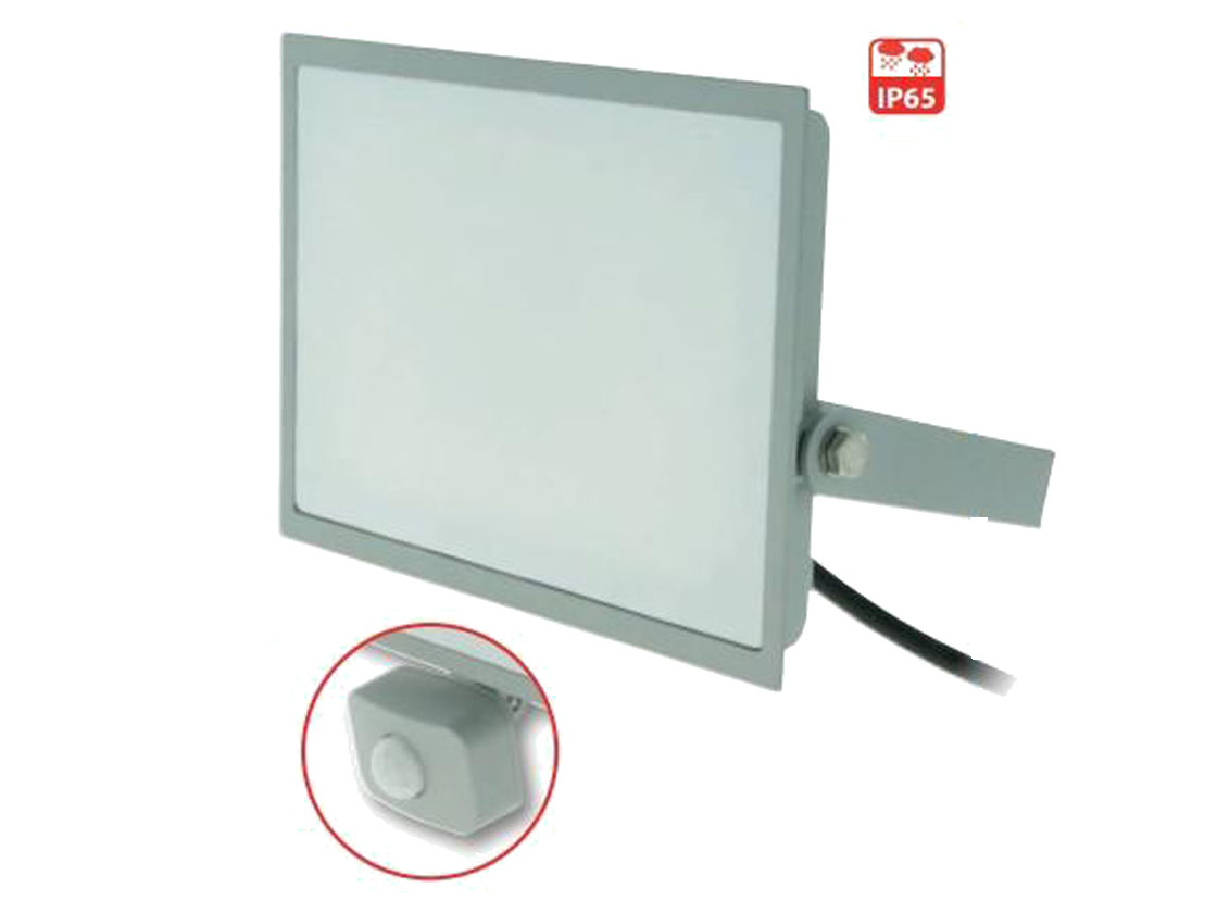 PROJECTEUR LED 20W + PIR GRIS