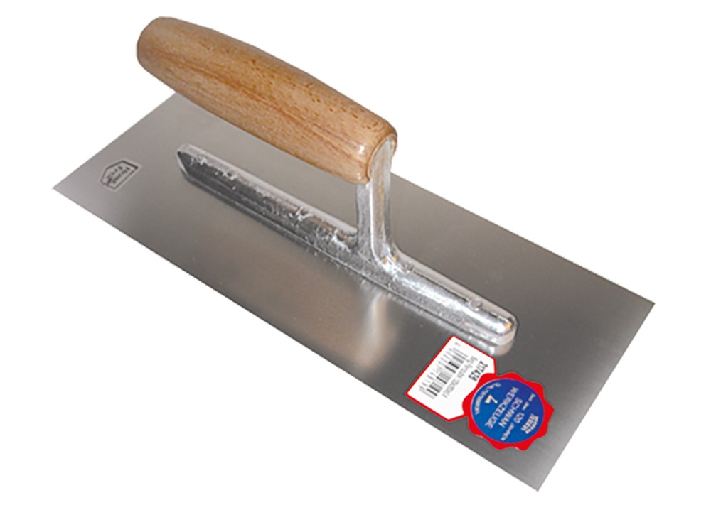 PLATRESSE AVEC MANCHE EN BOIS 260 X 100 X 0,7 MM - INOX