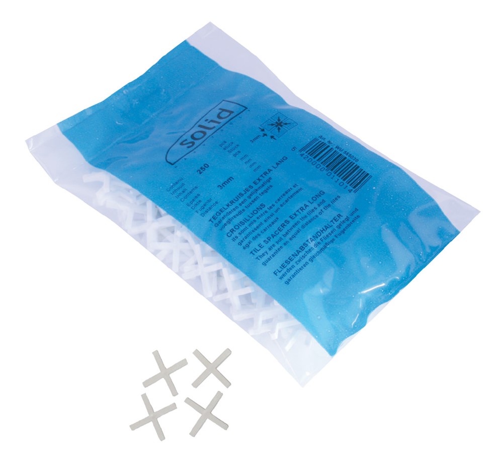 TEGELKRUISJES KUNSTSTOF 2 MM - 250 STUKS